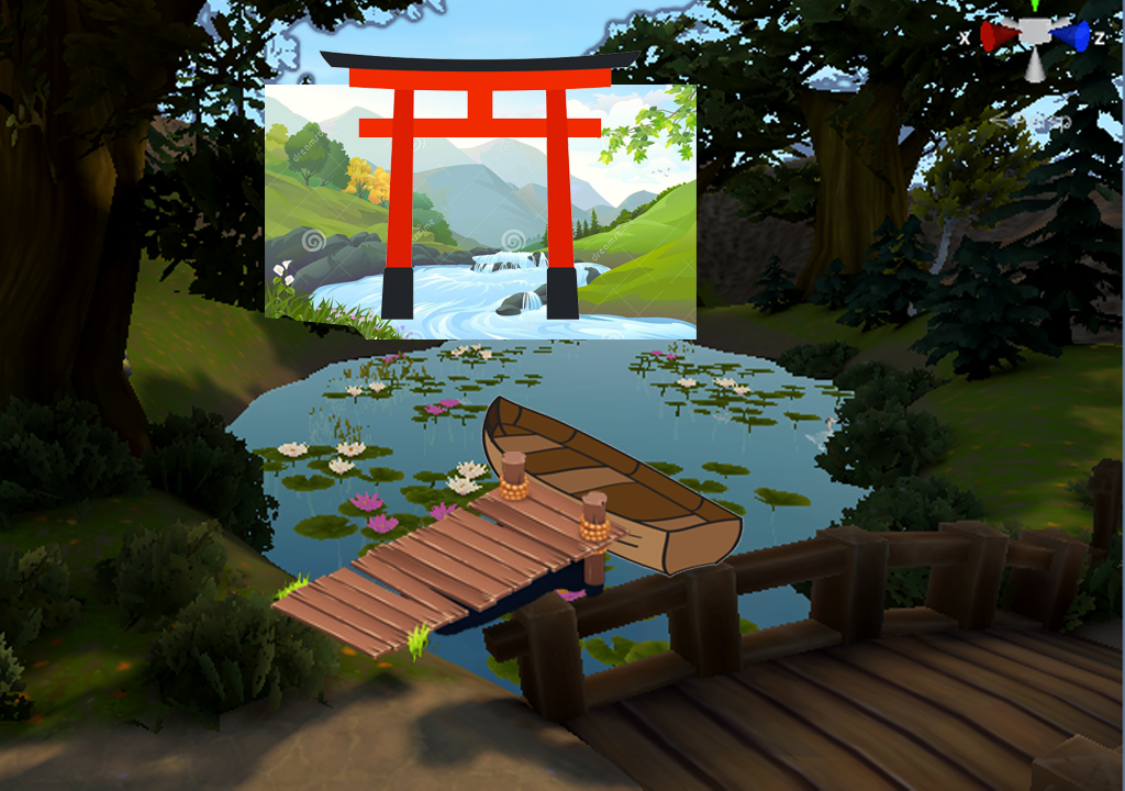 Boat rowing meditation concept art